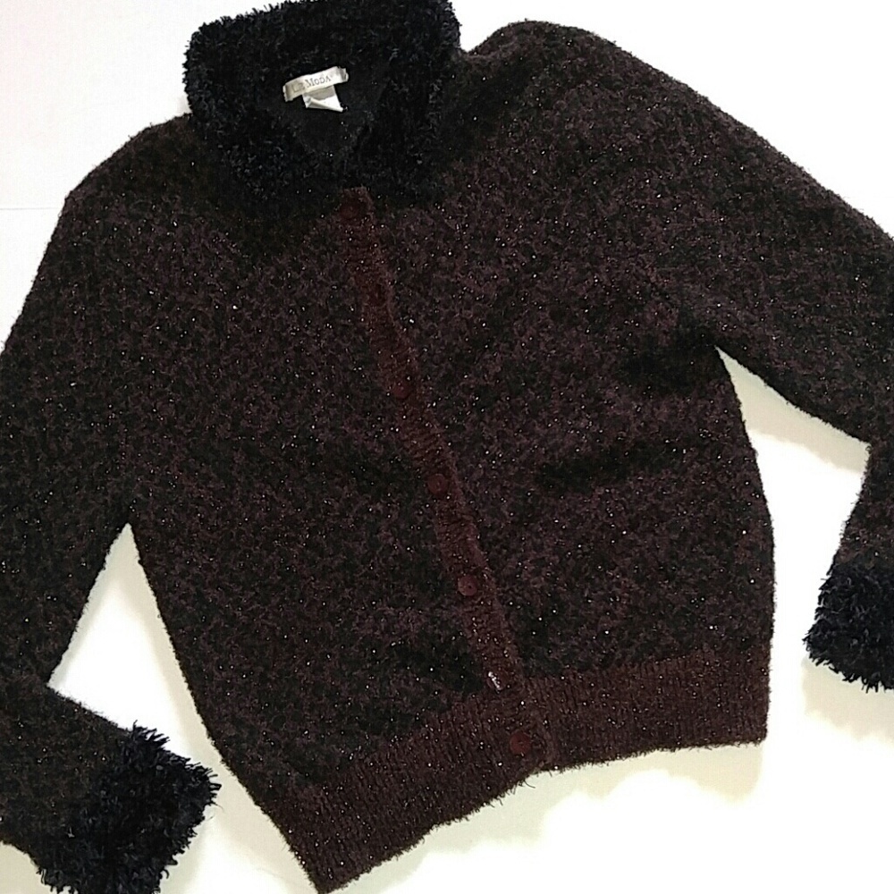 Vintage Le Moda Cardigan Sweater Wool Blend L